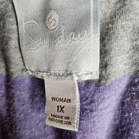 Women's Short Sleeve Hoodie by Sundays Size 1X - Picture 2 of 10